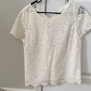 J. Crew Cream Lace Blouse